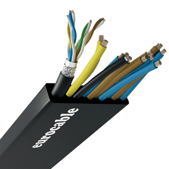Multi-Conductor Power + CAT5 SFTP Ethernet Hybrid Flat Cable